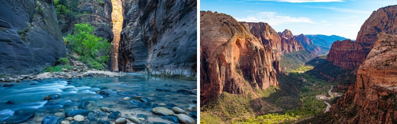 Zion Park dans le sud ouest de l'Utah